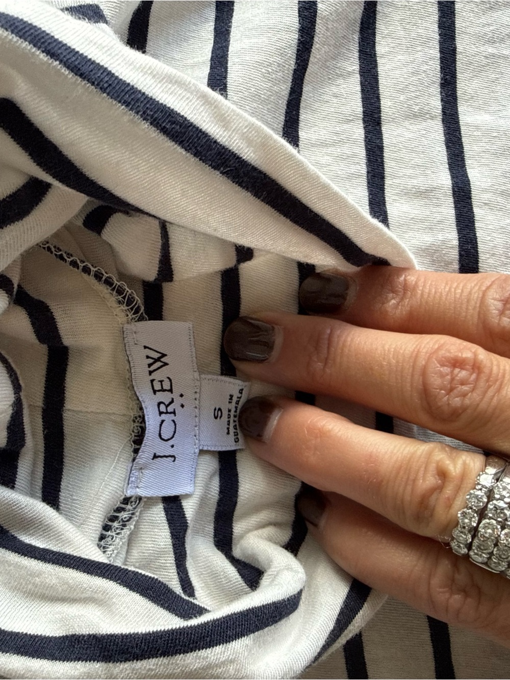 J. Crew Navy and White Striped Shirt